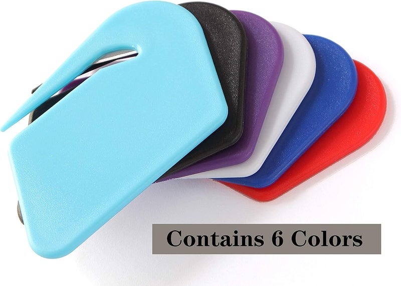 OZXTYO Letter Opener Envelope Slitter,6 Pack, Mail Openers Plastic Razor Blade,Envelope Cutter,Letter Opener for Women,Men,Office(red/white/dark blue/black/purple/sky blue) - Image 4